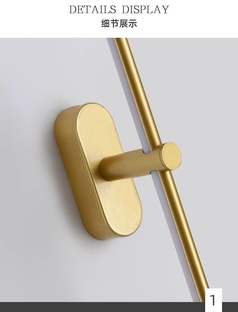Modern Mirror LED Wall Lamps Minimalist Bathroom Wall Lamps For Bedroom Bedside Sconces Decorative Wall Mirrors Lighting Fixture