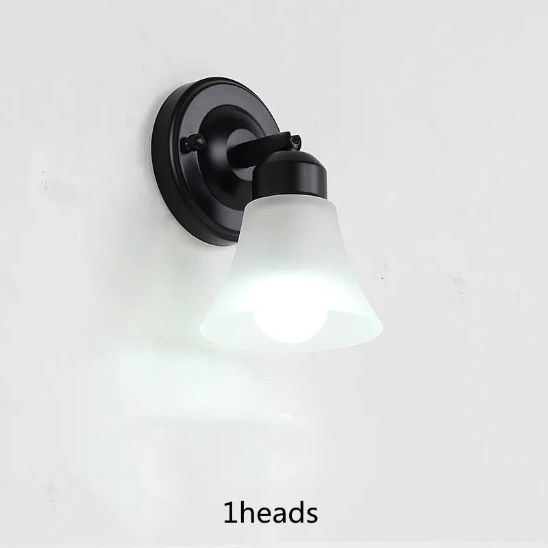 Modern Wall Mirror Light for Bathroom Dressing Room 3/4/5 Lights Silver Wall Lamp Glass Lampshade E27 Indoor Decoration Lighting