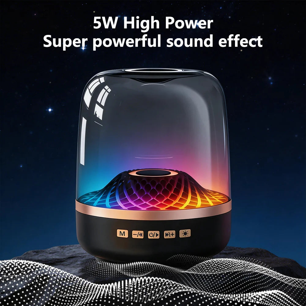 Powerful Bluetooth Speaker, Bass Wireless, LED Light, Outdoor Speakers, Subwoofer,Transparent Warehouse Surround Sound Speakers