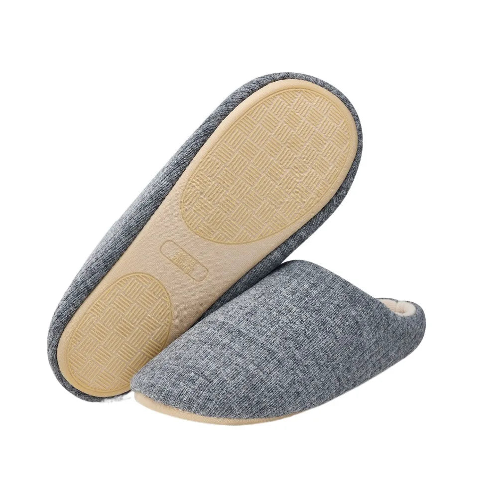 Soft Sole Silent Cotton Slippers Simple Anti-slip Indoor Slippers Women Japanese Style House Shoes Closed-toe slippers Couple