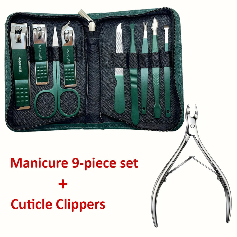 6/9 Pcs Set Professional Piece Nail Care Kit Stainless Steel Manicure & Pedicure Set Nail Clipper Set with Travel Case