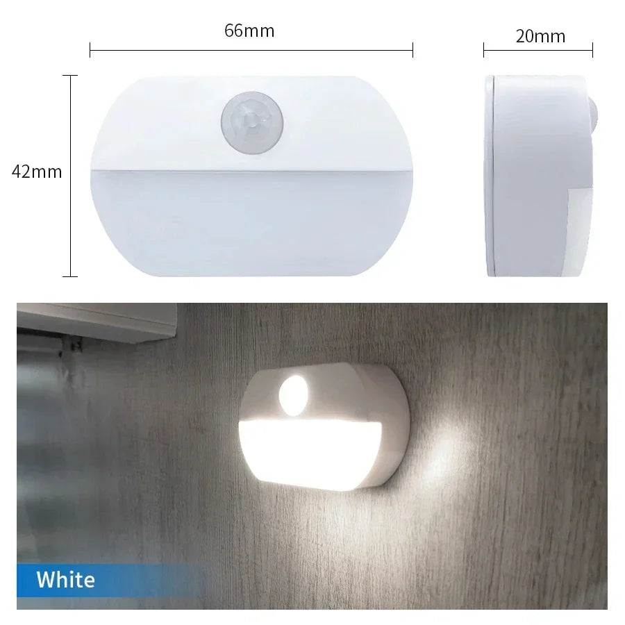 Motion Sensor Led Night Light Human Infrared Kitchen Cabinet Lamp Bathroom Closet Stairs Lighting  AAA Battery not including