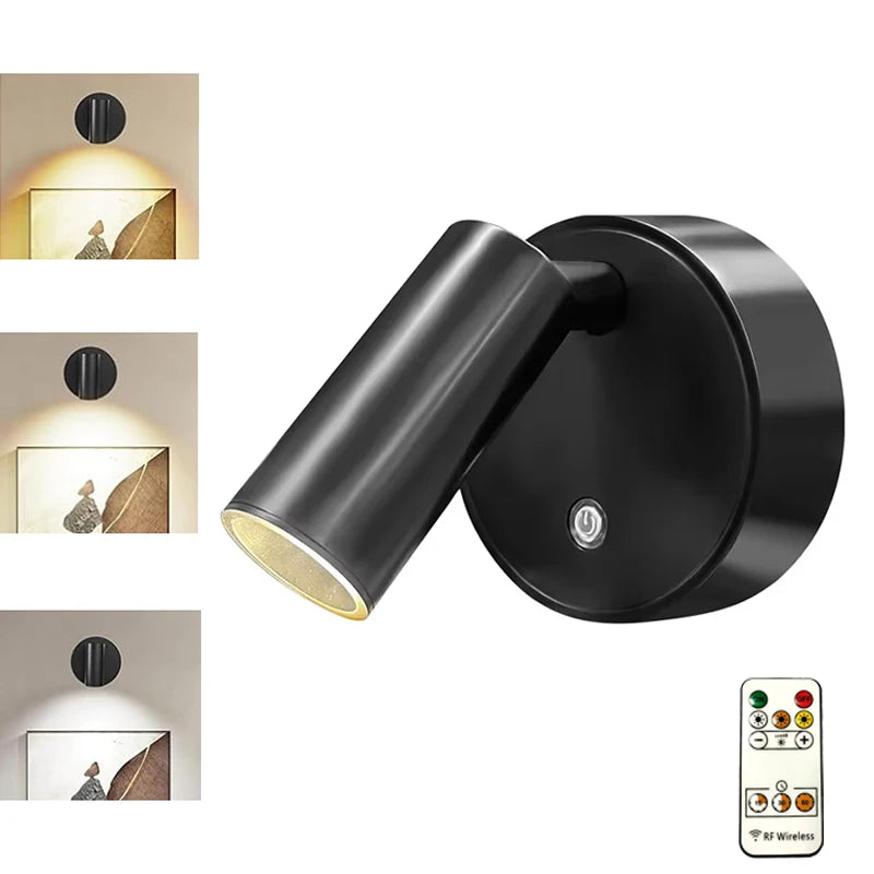 Smart Remote Control & Magnetic USB LED Wall Light,3 Mode Dimmable Cordless Touch Night Lamp for Bedside,Wardrobe,Hallway,Stairs