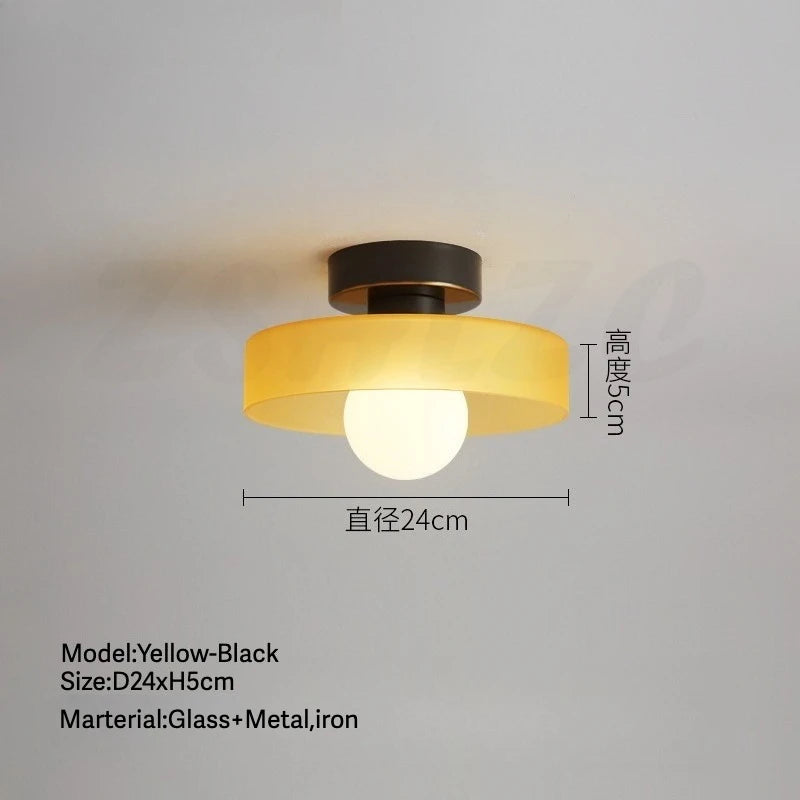 Vintage Glass LED Ceiling Light Indoor Aisle Corridor Hallway Lighting for Living Room Dining Room Bedroom Modern Ceiling Lamps