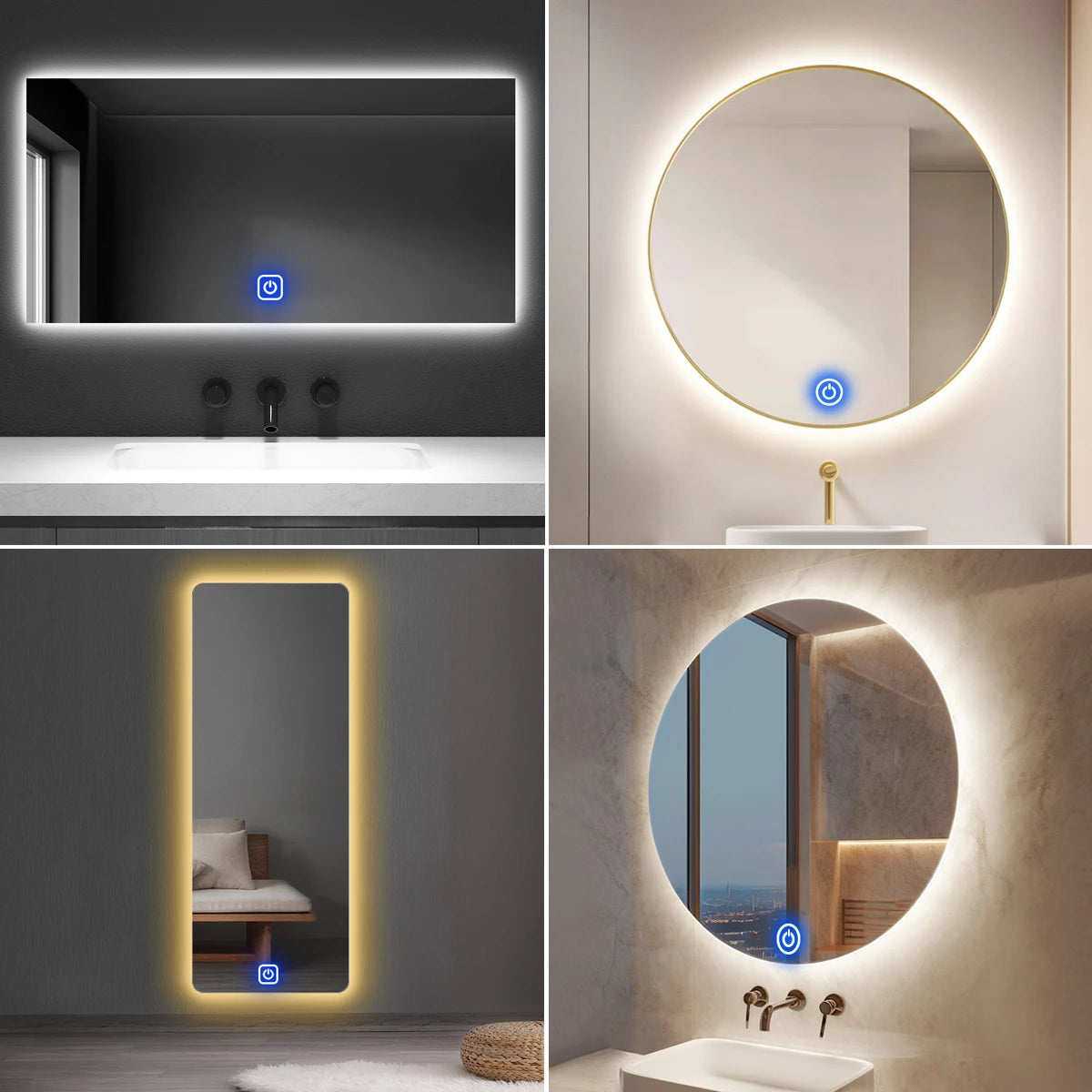 Bathroom Makeup Mirror LED Light Strip 12V Dressing Table Background Lighting Dimmable Touch Sensor LED Vanity Light For Decorat