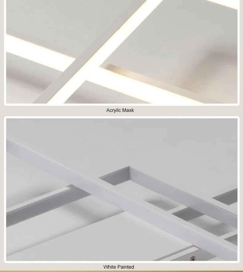 Smart Home Alexa Rectangle Aluminum Modern Led Ceiling Lights For Living Room Bedroom 85-265V White/Black Ceiling Lamp Fixtures