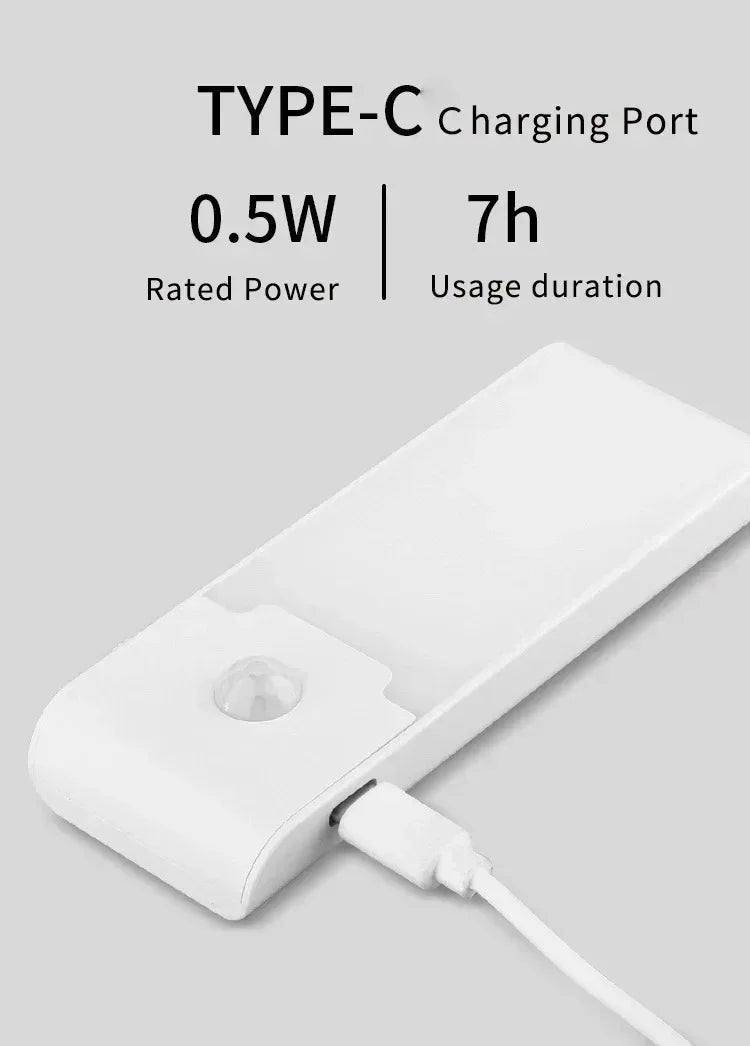 Motion Sensor LED Night Light Rechargeable Cabinet Light Wireless Magnetic Night Light for Bedroom Kitchen Closet Hallway Stairs