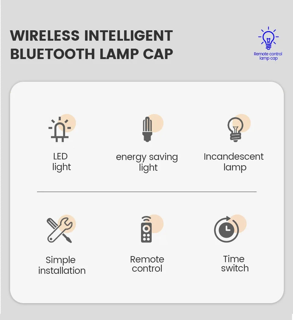 2026 Smart LED Lampholder E27 AC85-265V with Infrared Remote, Timer, Color Changing, Universal Socket, Easy Install for Home Use