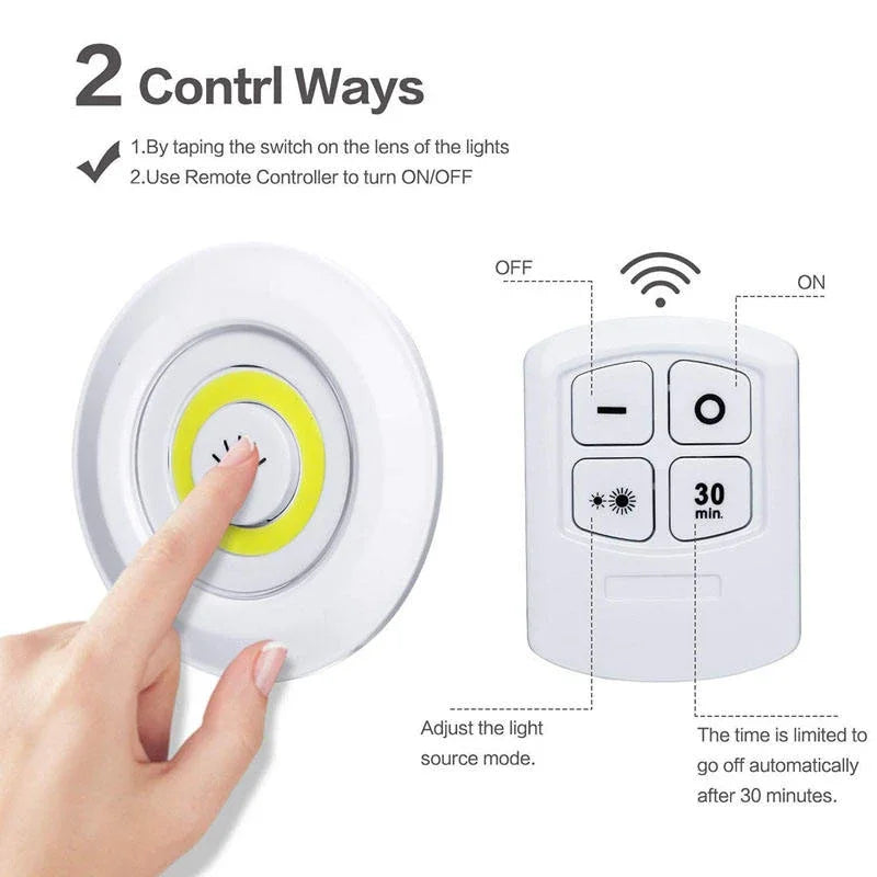 Smart Wireless Remote Control Dimmable Night Light Decorative Kitchen Closet Staircase Lighting Mini LED Lights