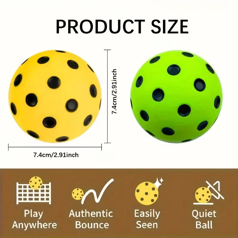 1PC Silent Pickleball Indoor Entertainment Silent Practice Ball PU Foam High Bounce Resistance Not Disturbing People
