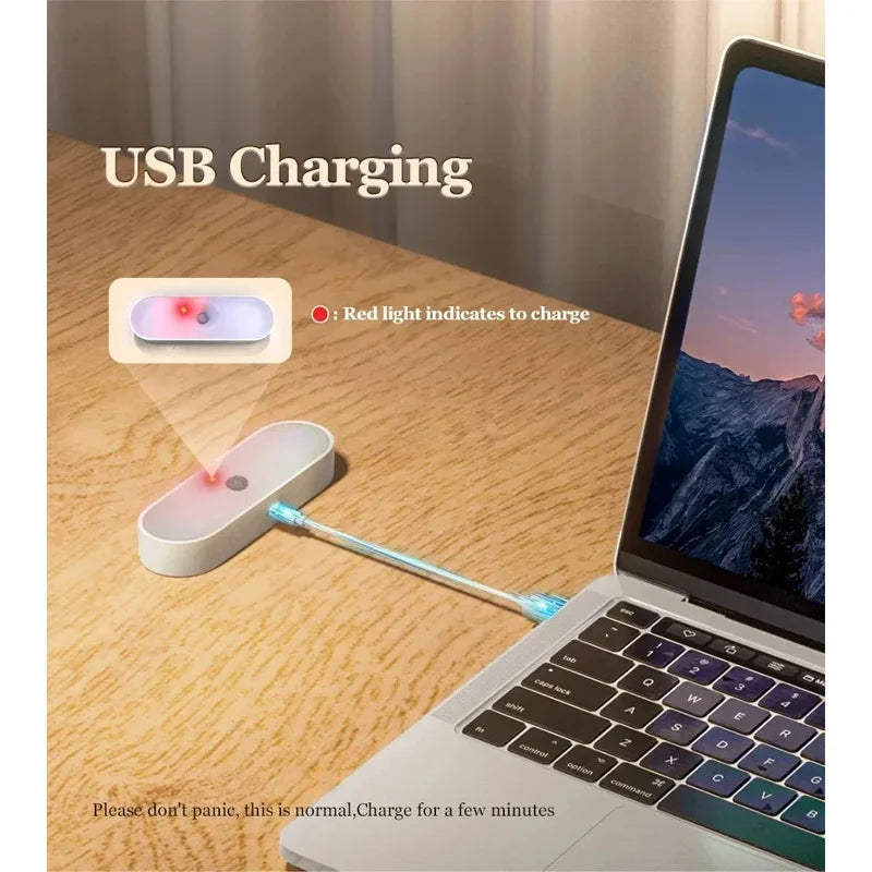 Motion Sensor Lamp Night Light Wireless LED USB Type C Rechargeable Lamp for Kitchen Cabinet Bedroom Wardrobe Staircase Lighting