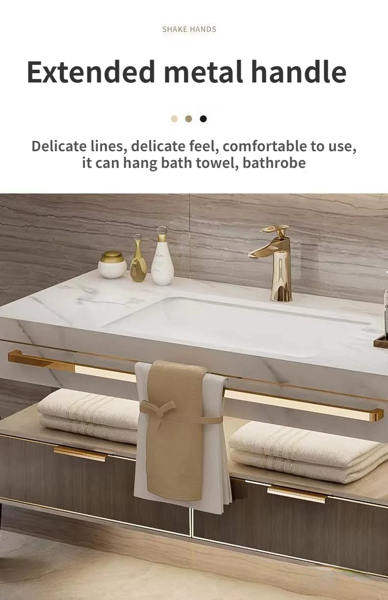 Modern Slate Bathroom Cabinet with Double Washbasin Smart Mirror Ceramic Bathroom Vanity Cabinets Under Sink Bathroom Furniture