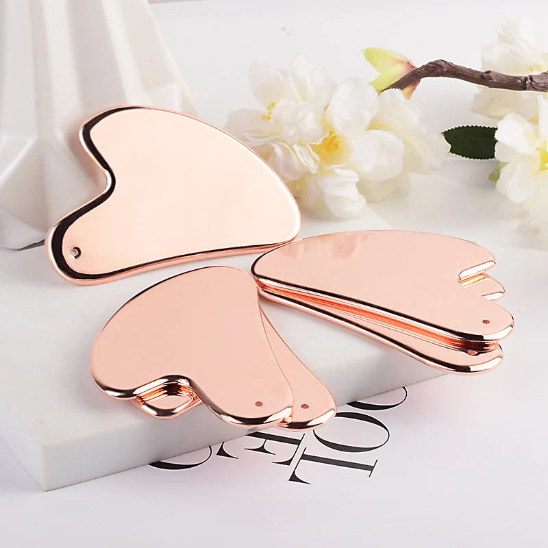 Stainless Steel Facial GuaSha Scraping Face Care Lifting Massage Tools Anti Wrinkle Skin Tighten Cooling Cellulite Massager Tool