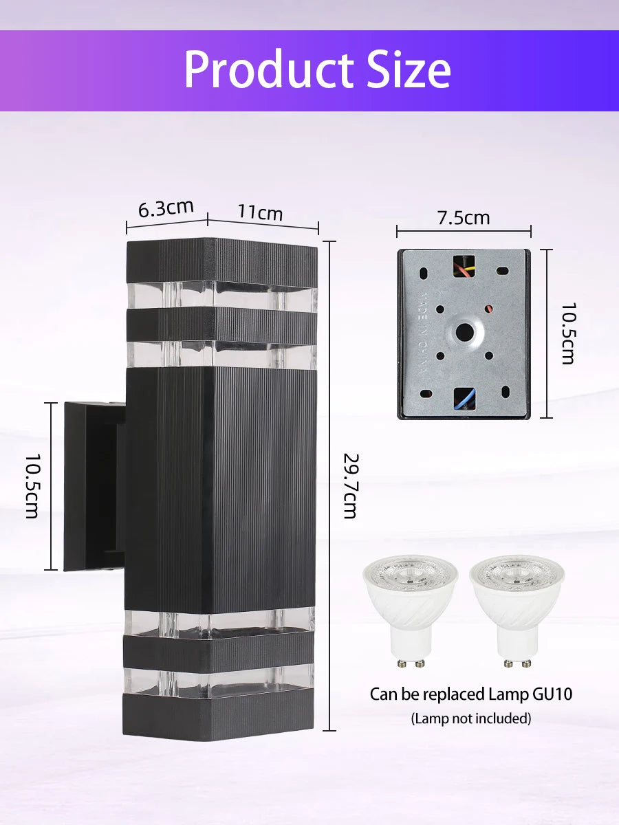Smart Outdoor Wall Light Waterproof LED Wall Lamps Motion Sensing Porch Lights Exterior Sconce Lamps For Balcony Garden Backyard