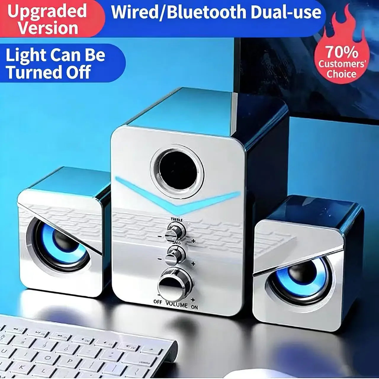 Bluetooth Speaker Home Theater Sound Bass System Mini Speakers Desktop Computer MP3 Player Audio for PC Phone Subwoofer Soundbar