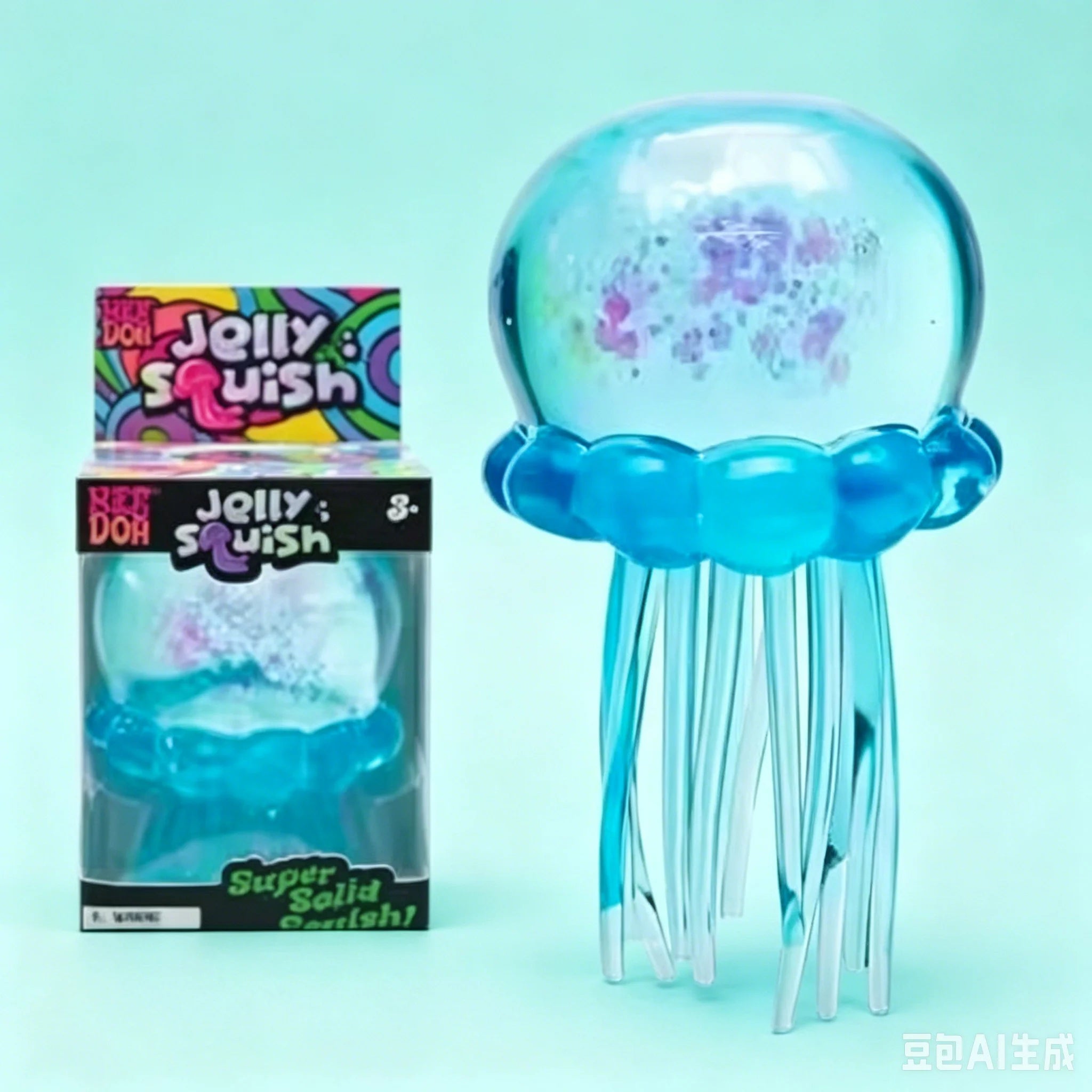 NeeDoh  Trending Jellyfish & Cube Squish Toy, Soft Jelly Squeeze Stress Relief Fidget Toy, Sensory NeeDoh for Kids & Adults