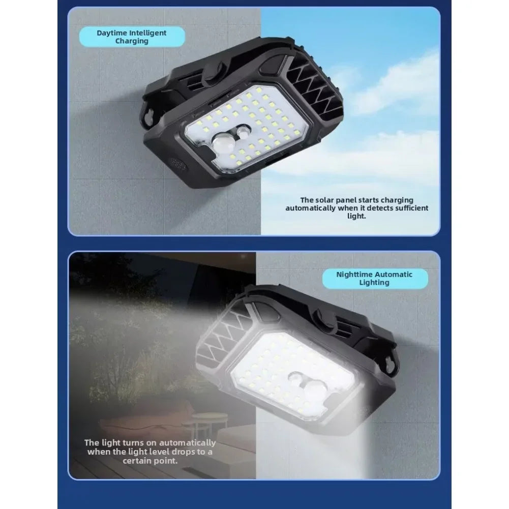 Motion sensor solar outdoor wall lamp with charging clip waterproof LED light for garden driveway porch security