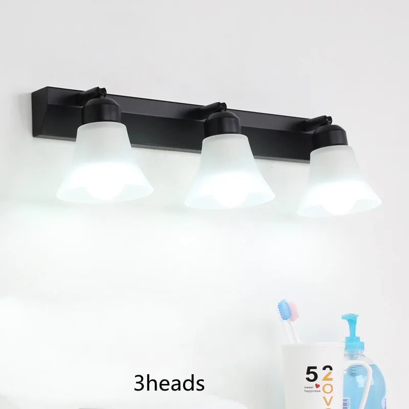 Modern Wall Mirror Light for Bathroom Dressing Room 3/4/5 Lights Silver Wall Lamp Glass Lampshade E27 Indoor Decoration Lighting