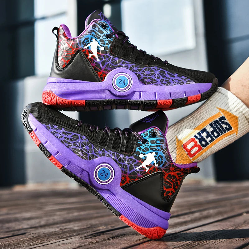 Basketball Shoes Men Field Training Non-slip High-top Luxyry Design Mesh Breathable Sneakers Pro Original Kids Basketball Boots