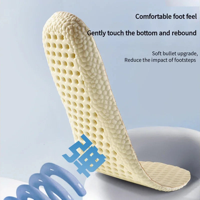 1Pair Memory Foam Insoles for Basketball Sports Shoes Shock Absorption Non-Slip Soft Shoe Sole Comfortable Foot Support