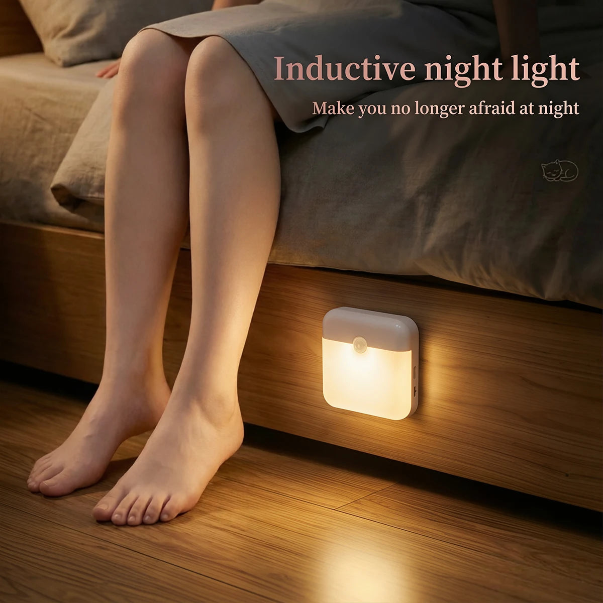 Motion Sensor  LED Wall Lamp USB Rechargeable Night Lamp Human Inductor Light for Bedroom Kitchen Stair Bathroom Wardrobe Closet