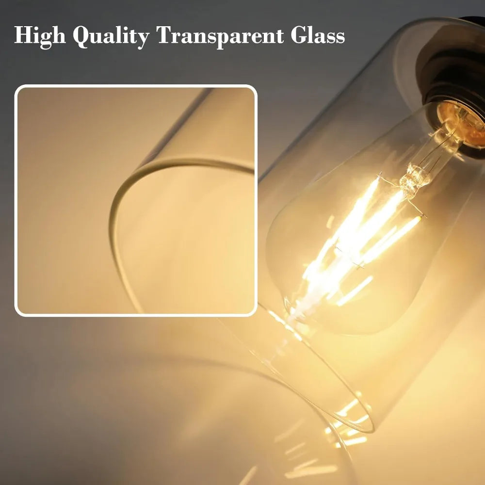 Modern Bathroom Mirror Wall Light Fixtures Black 3-Light Vanity Lights with Clear Glass for Bathroom Living Room Bedroom Hallway