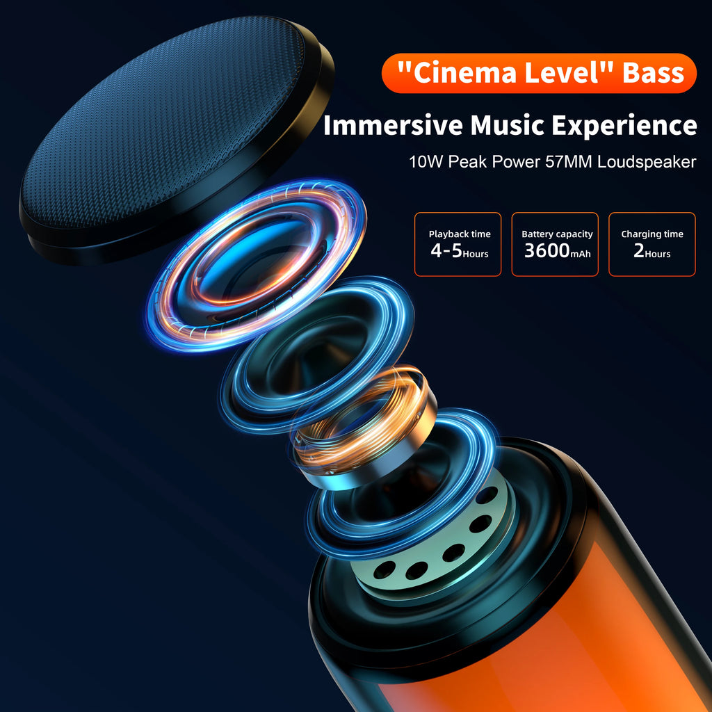 Bluetooth Speaker 12 kinds color lights Night Light Atmosphere Lamps 57MM Loudspeaker QERE Portable Speaker Dolby Cinema Soun