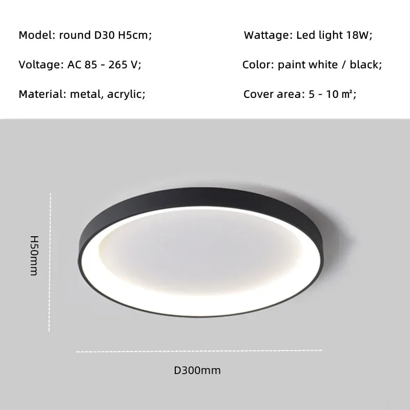 Modern Round Smart Led Ceiling Lamp Lighting Living Room Bedroom Dimmable Simple Ceiling Lights Home Decor Lighting Lamp Fixture