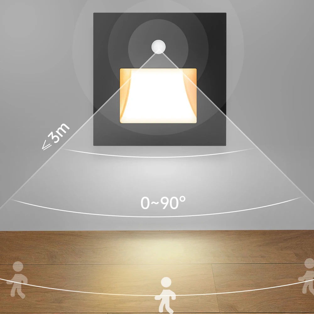 Smart Wall Lamp Pir Motion Sensor footlight Stair Wall Light Led Night light Indoor Lighting for Room Decor Hall Kitchen Bedroom