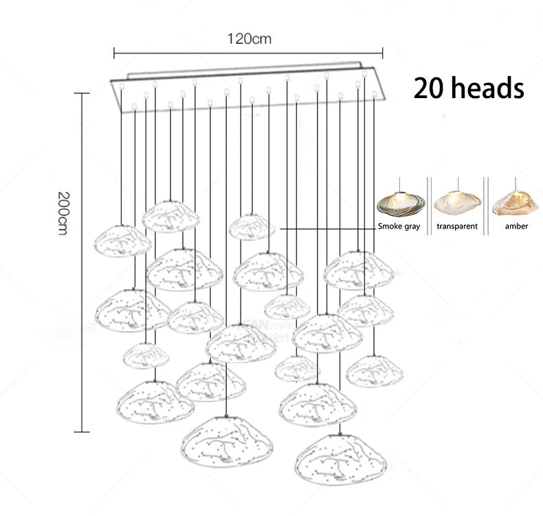 Modern Light Luxury Home Decoration LED Chandelier Staircase Light Living Room Chandelier Indoor Lighting