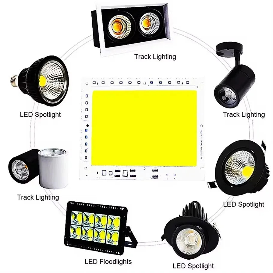 LED COB Chip 50W 100W 150W 200W 200-240V Smart IC No Need Driver LED Lamp Light Source For Flood Light Spotlight DIY Lighting