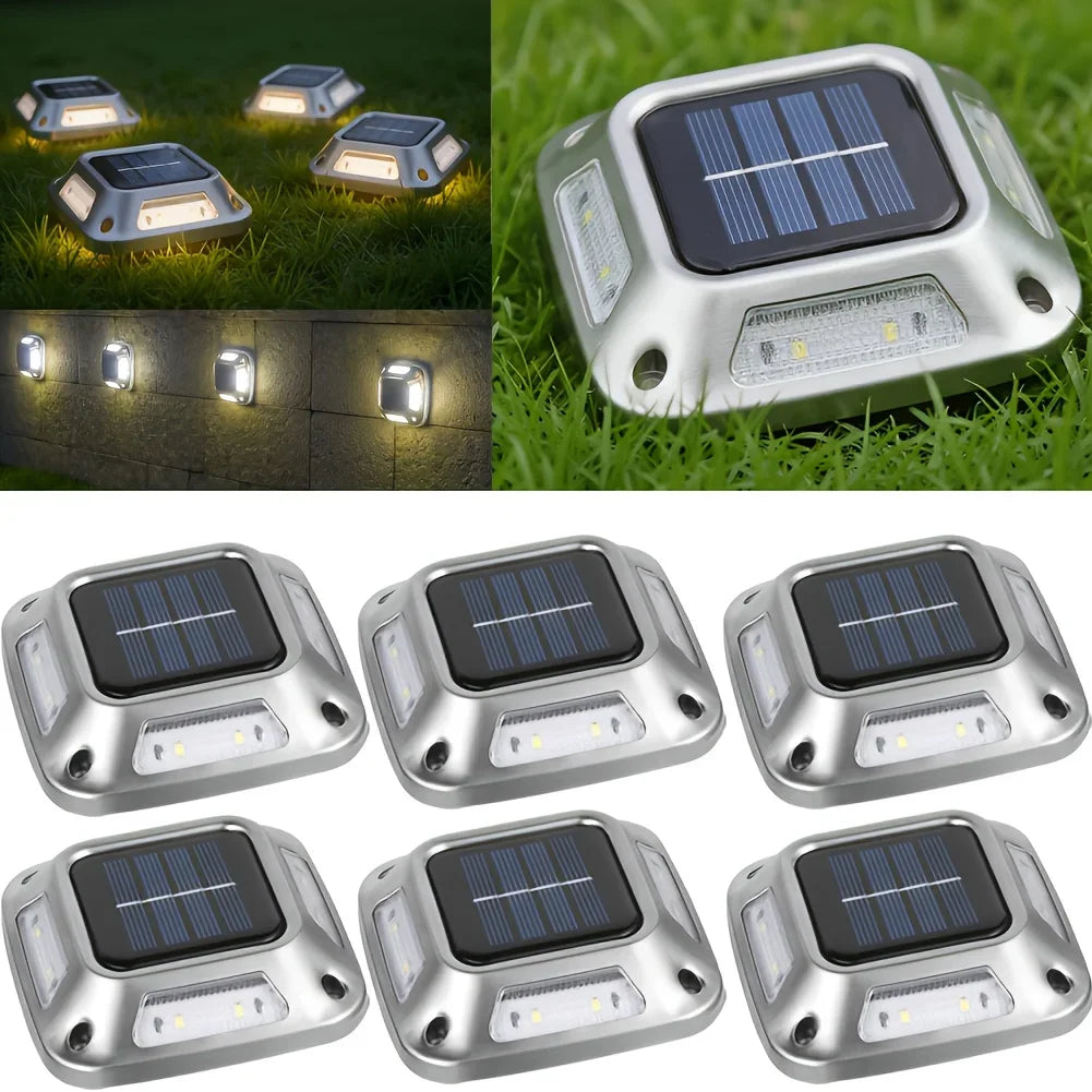 Solar ground Lights Outdoor Waterproof LED Wall Lights Driveway Markers Step Lights for Sidewalk Stair Pathway Walkway Yard