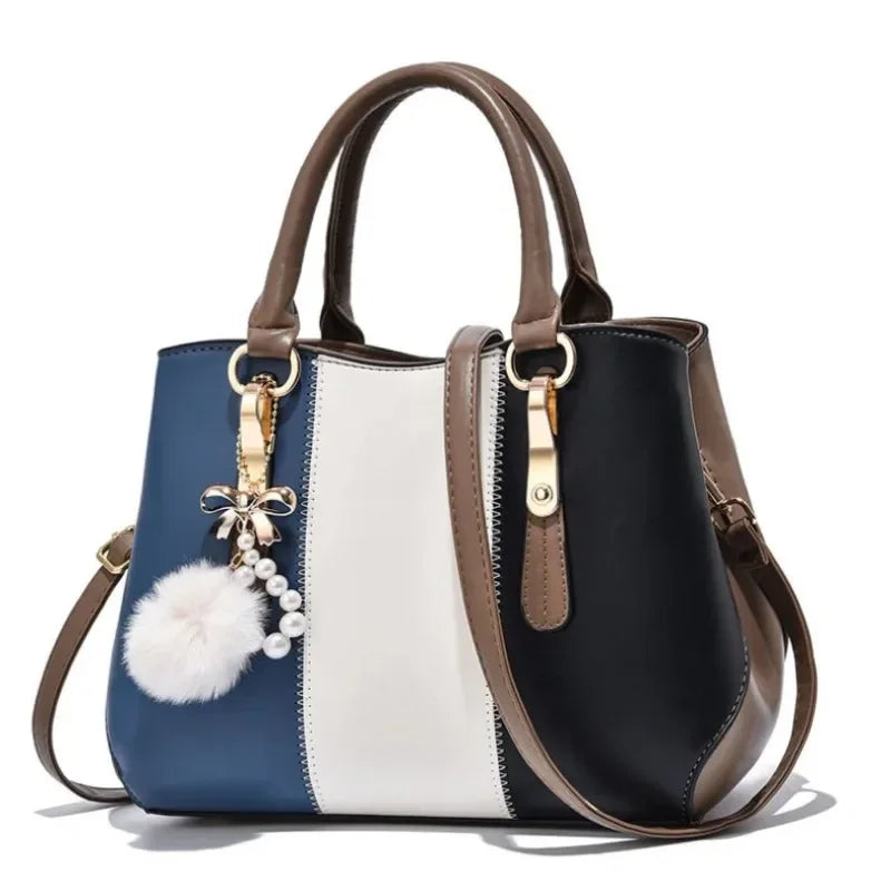 New Fashion Hit Color Ladies Handbag All-Match Hair Ball Pendant Womens Shoulder Messenger Bag European Beauty Bag Bolsos Mujer