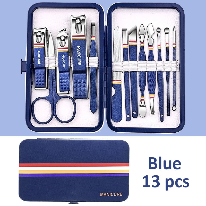 Professional 7-18 Piece Nail Care Kit Stainless Steel Manicure Nail Clippers High Aesthetic Value Portable and Practica Tools