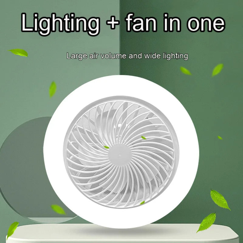 Smart 3-in-1 led Ceiling Fan Light with Remote Control 3-speed E27 AC85-265v for Bedroom Living Room Fan Lighting Tricolor white