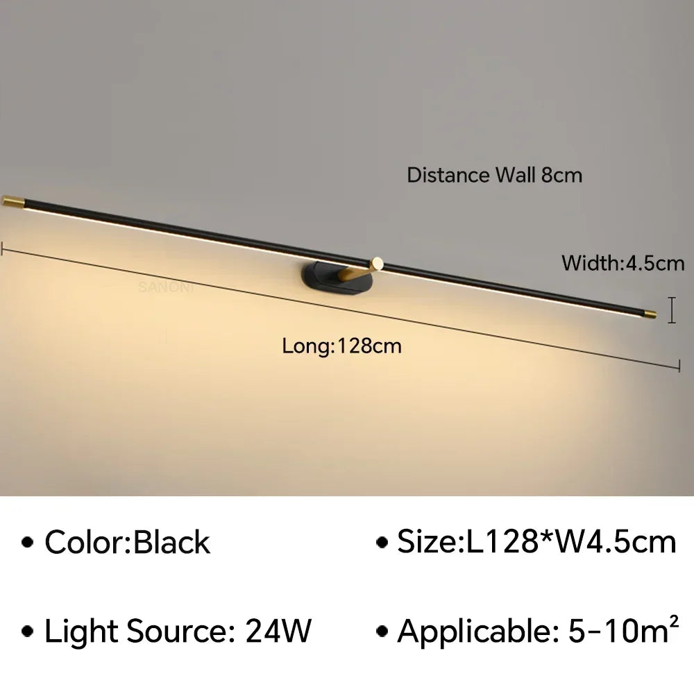 Modern Mirror LED Wall Lamps Minimalist Bathroom Wall Lamps For Bedroom Bedside Sconces Decorative Wall Mirrors Lighting Fixture