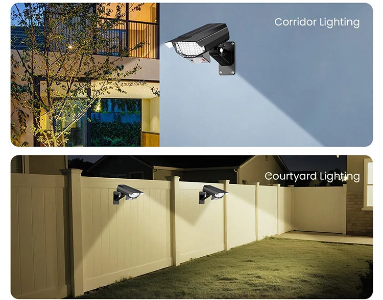 Motion Sensor Outdoor Lights Solar Security Lamp LED Solar Monitoring Design Surveillance-Style Outdoor Lamp for Garden Yard