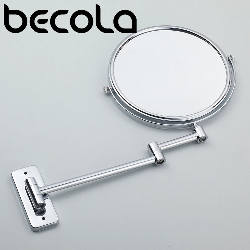 8 Inch Hotel Bathroom Extending Wall Makeup Mirror With 3x Magnification for Cosmetic or Shaving, 360 Swivel Mirrors Chrome
