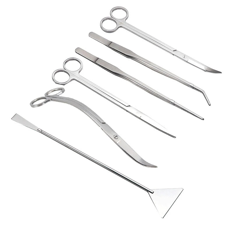 Aquarium Scissor Tools Fish Tank Tweezer Plants Wave Scissors Grass Stainless Cleaning Tools Storage Holder Aquarium Accessories
