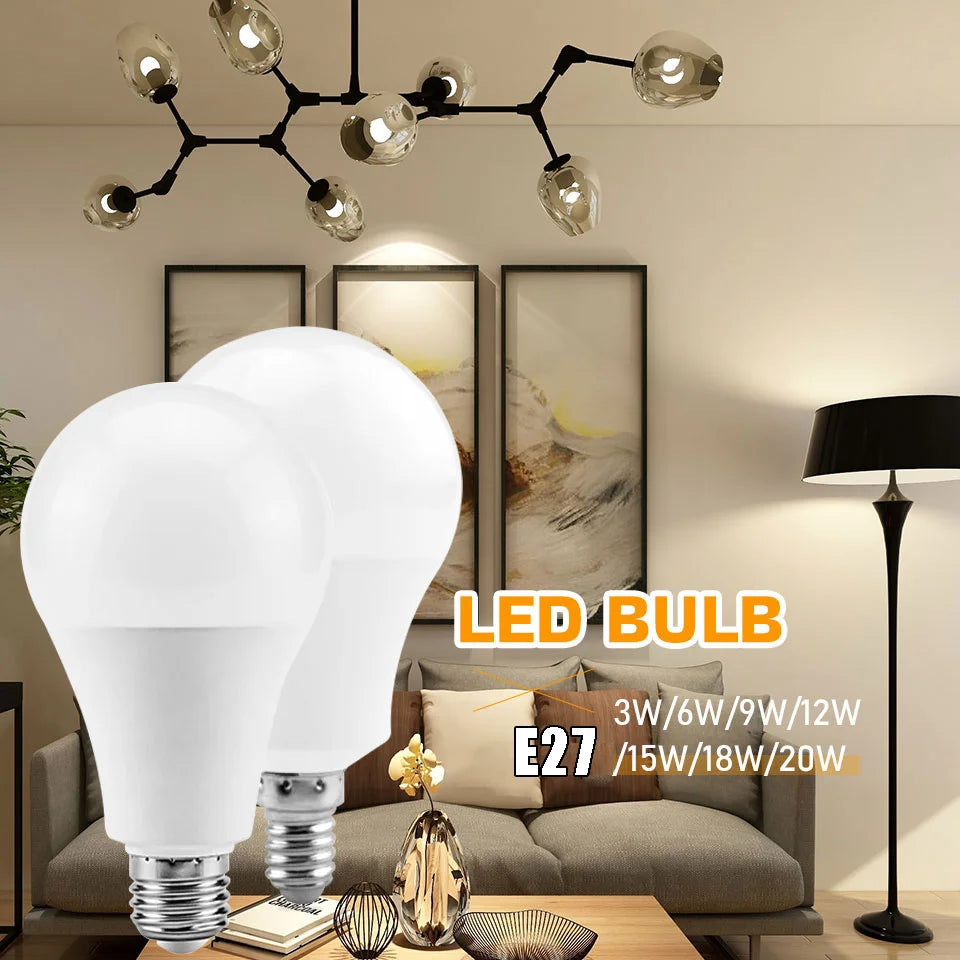 4PCS LED Bulb E27 AC220V 3W 6W 9W 12W 15W 18W 20W Indoor Lighting Low Energy Consumption Home Energy Saving LED Light Bulbs