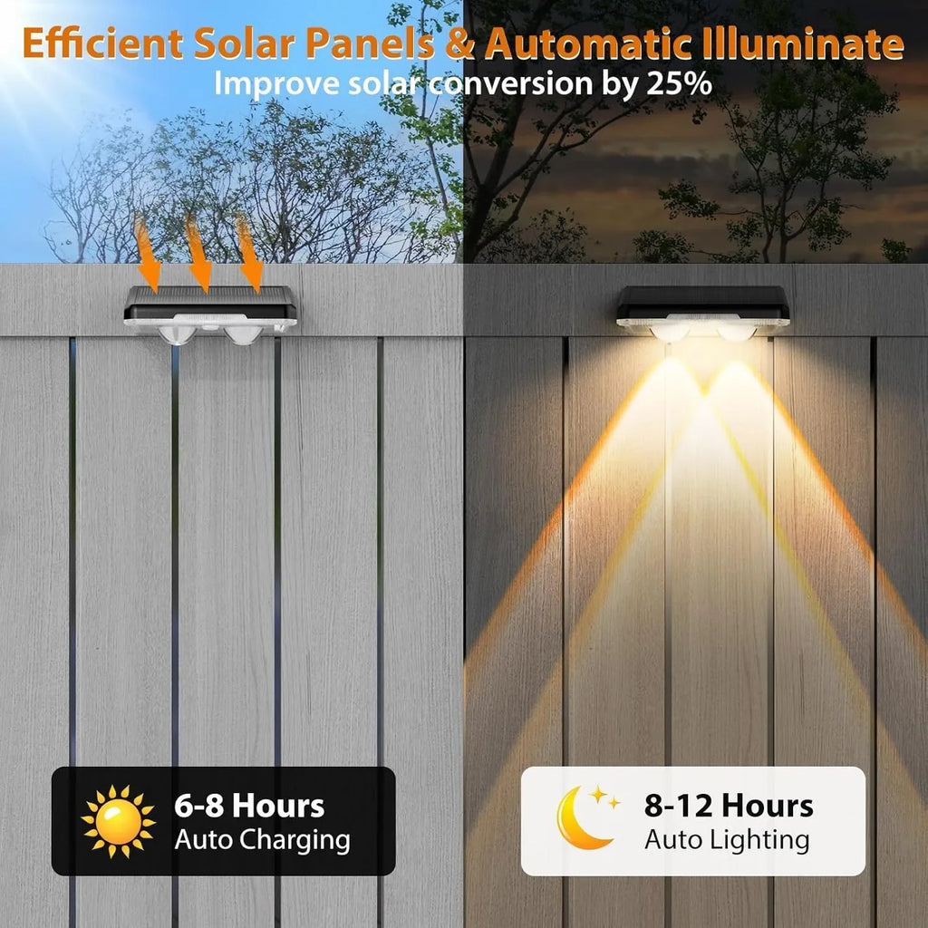 1-4Pcs Solar Fence Lights Solar Powered LED Deck Light Color Changing Waterproof Outdoor Illumination for Fence Posts Balcony