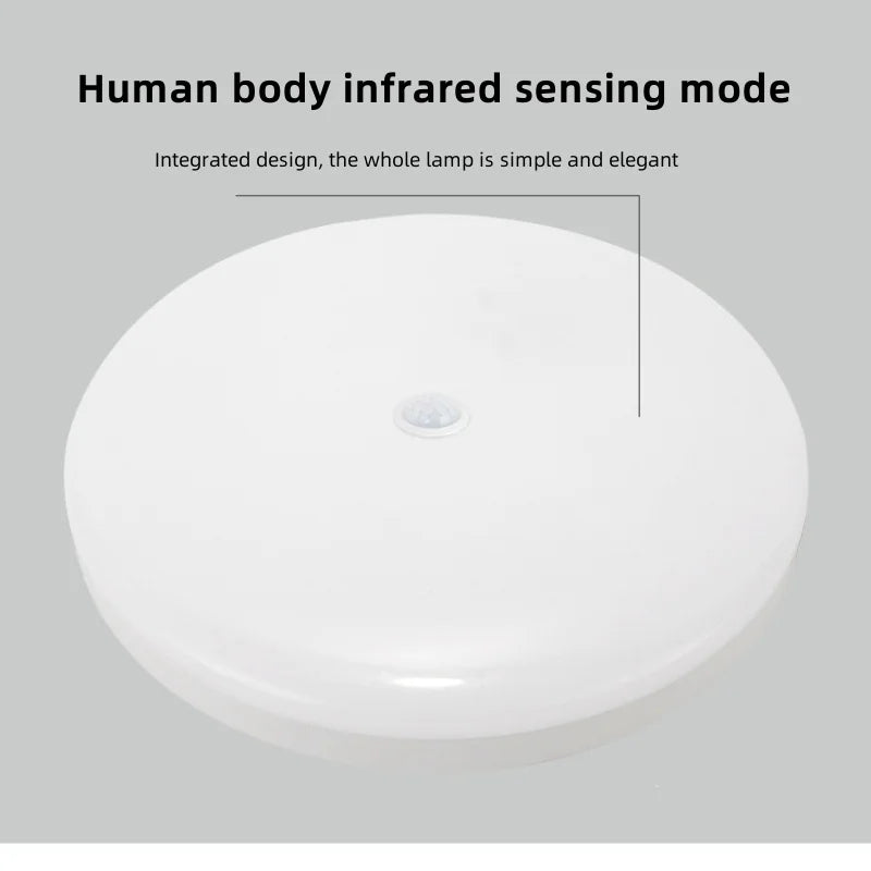 LED Ceiling Light with Human Infrared Induction for Home Garage Attic Door Front Corridor Staircase Warehouse Sensor Lighting