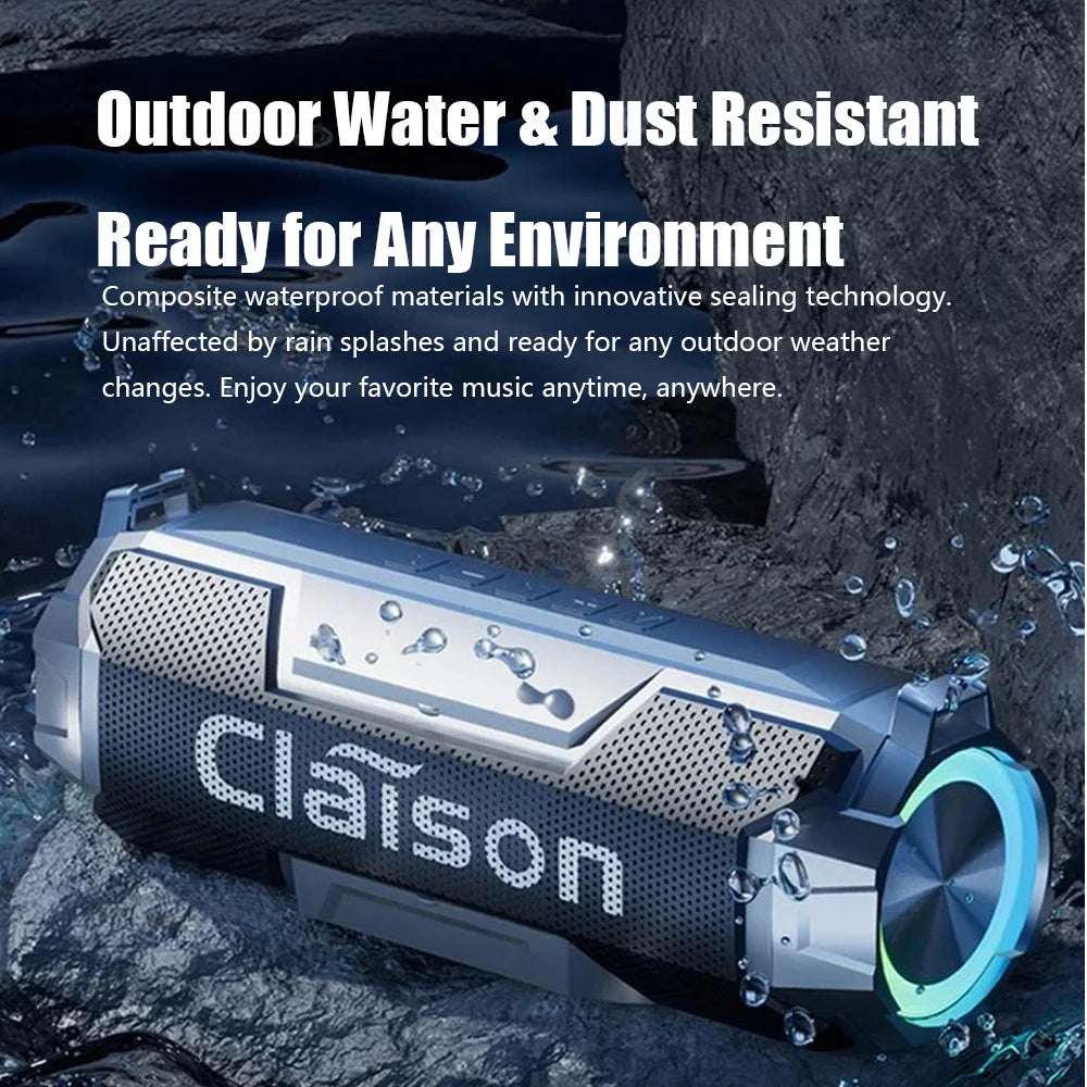 CLAISON Bluetooth 5.3 Speaker | Hi-Fi Deep Bass Waterproof & Long Battery Portable Outdoor Speaker