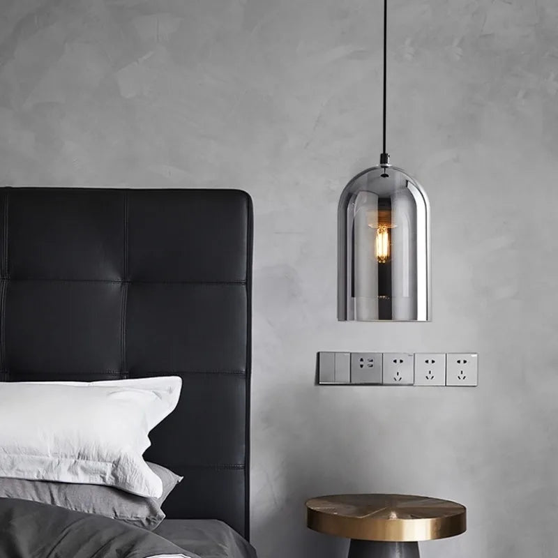 Nordic Modern Glass Ceiling Lamp Bedroom Bedside Restaurant Kitchen Bar Island  Hanging Led Chandelier Lights Indoor Lighting