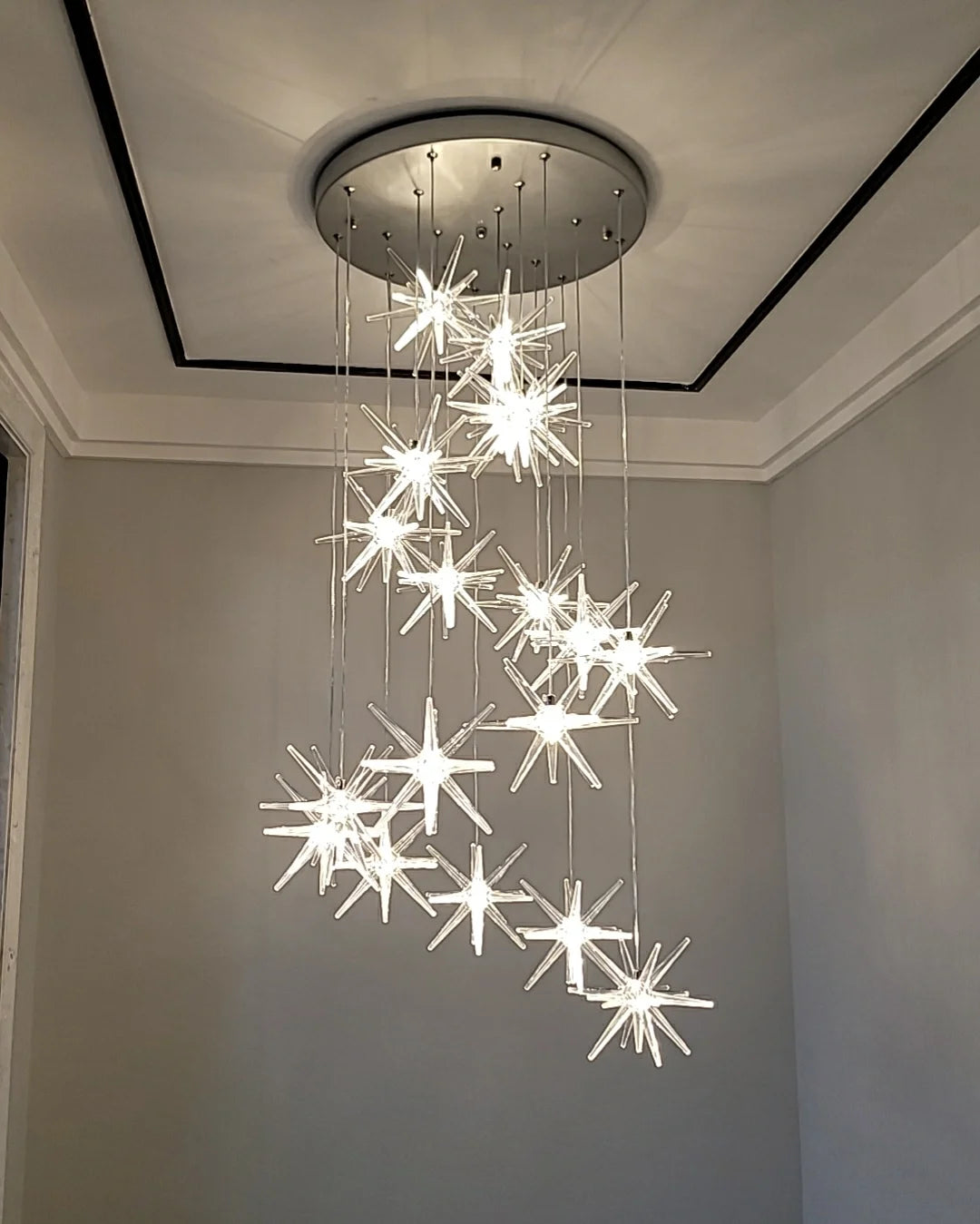 Lustre Attic Kitchen Hotel Led Ceiling Chandelier for Dining Decor Living Room Lamps Modern Meteor Shower Indoor Pendant Light