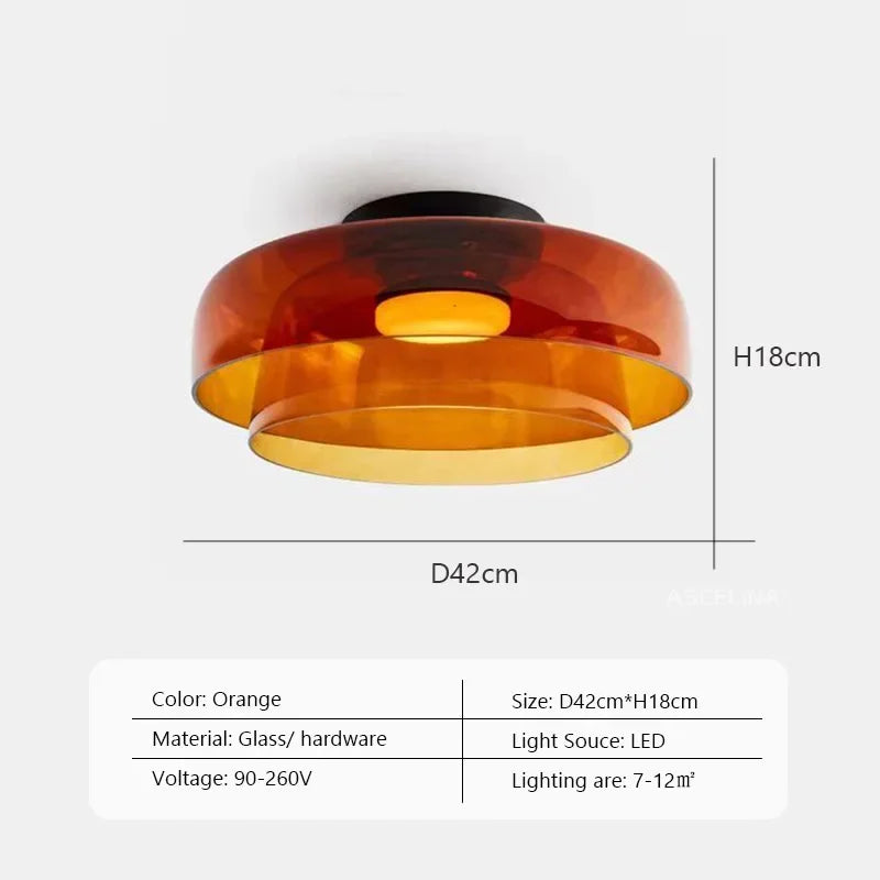 LEVELS Glass Ceiling Lamp Bedroom led Medieval Colourful lamps for Restaurant Creative Dining Room bedroom Balcony hallway Lamps