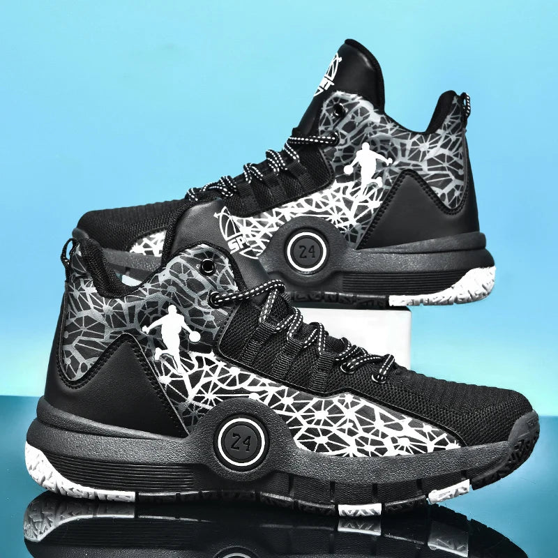 Basketball Shoes Men Field Training Non-slip High-top Luxyry Design Mesh Breathable Sneakers Pro Original Kids Basketball Boots