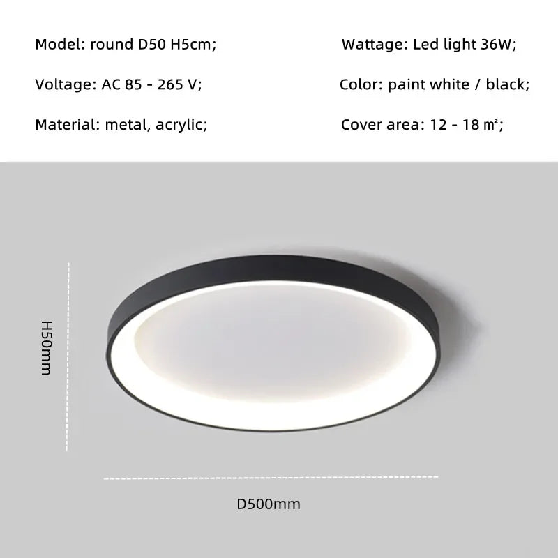 Modern Round Smart Led Ceiling Lamp Lighting Living Room Bedroom Dimmable Simple Ceiling Lights Home Decor Lighting Lamp Fixture
