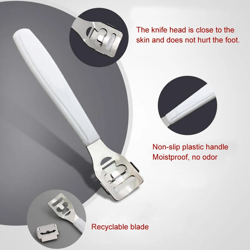 Dead Skin Foot Care Tool Foot Scraper Scraper Pedicure Knife Shovel Silvery Cutting Stainless Steel Convenient Useful Leather