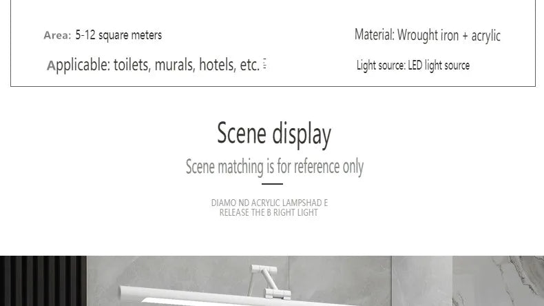 Mirror Front Light LED Bathroom Cabinet Dressing Table Mirror Light Foldable Telescopic Mirror Cabinet  Dedicated  Light